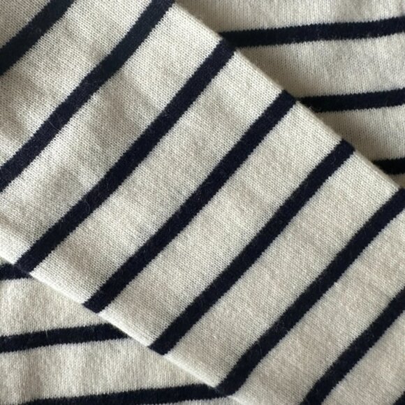 CLUB MONACO CASHMERE BLEND JOHNNY COLLAR BLUE STRIPED SWEATER SIZE M - Picture 9 of 12